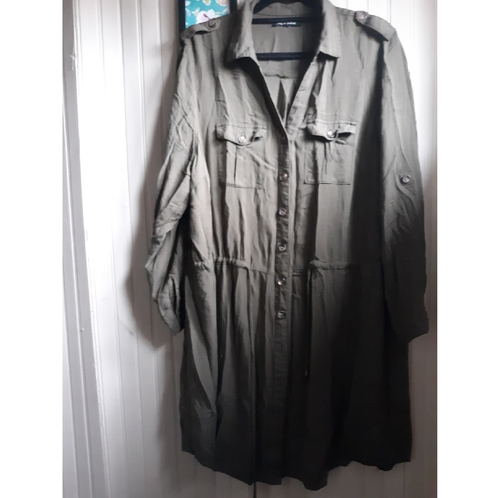 Army Green Buttonup Dress